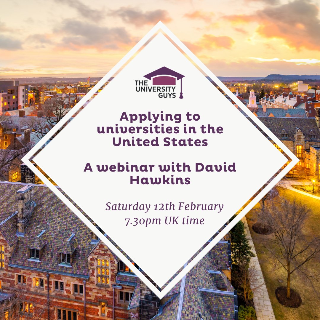 Join us for our first webinar of 2022, an overview of US university applications for students and families.

Register via airmeet.com/e/61f908a0-80f…