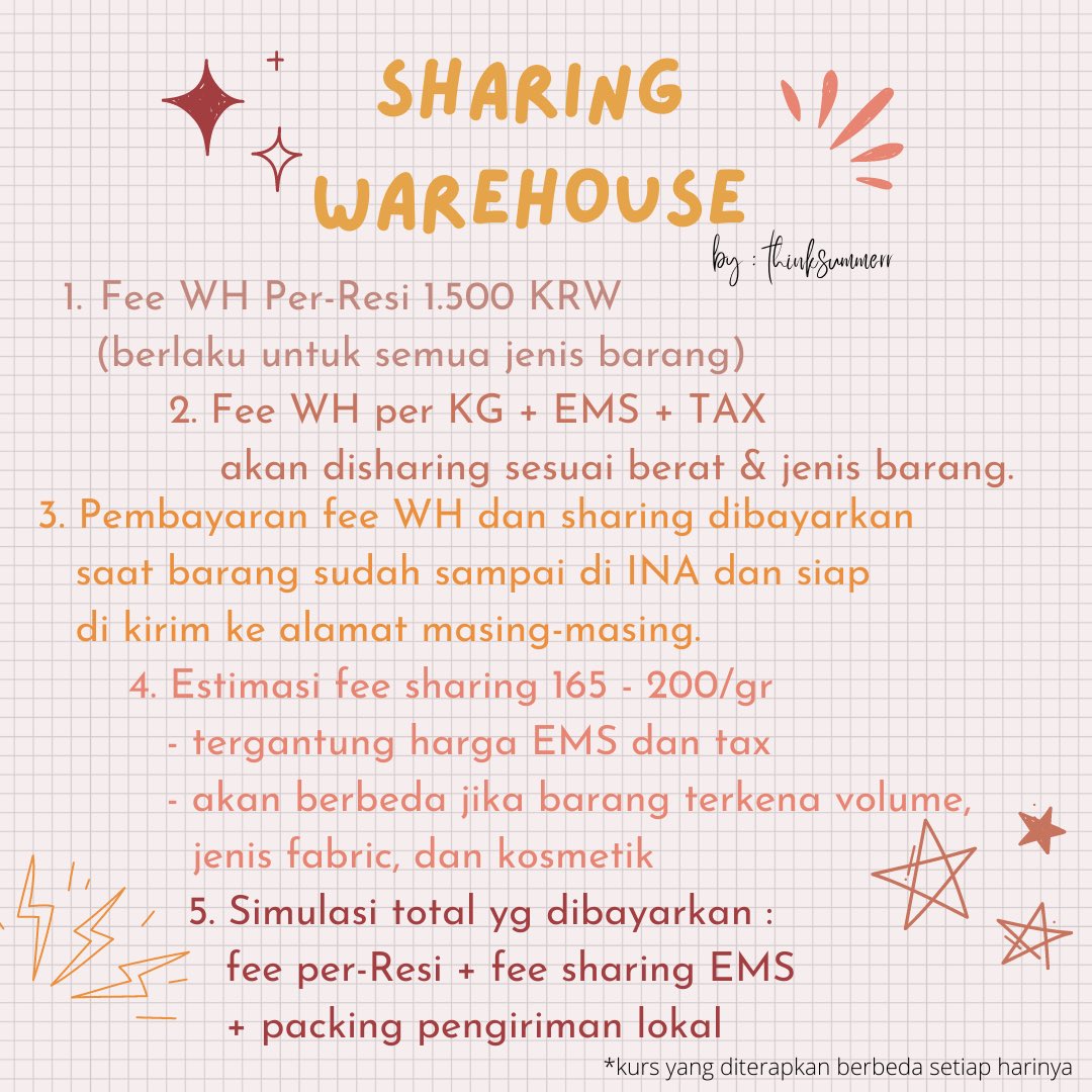 thinksummerr's tweet photo. Korea Warehouse Service

by : thinksummerr

✅ Direct
✅ Sharing EMS

🚚 Jakpus, INA

Details check pic : https://t.co/sNEyv4MR54