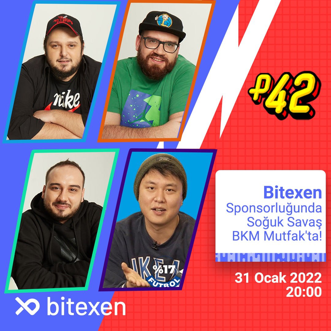 bitexencom's tweet photo. #Bitexen sponsorluğunda Soğuk Savaş bu akşam BKM Mutfak'ta! Bugün saat 20:00'de gerçekleşecek Soğuk Savaş'ta #Post42 ekibi, #Chaby ve @BabylonsNFT'ye karşı yarışacak!
➡️Detaylar için tıkla: https://t.co/me2KIyvfr6 https://t.co/L75XONjiZe