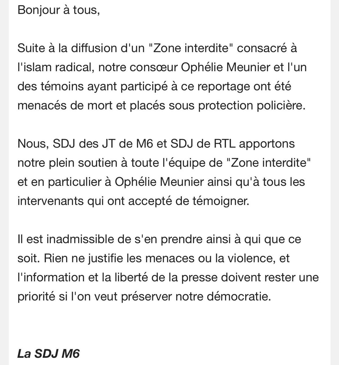 <a href="/sdj_m6/">SDJ_M6</a> <a href="/SDJRTL/">SDJ | RTL</a> <a href="/m6info/">M6 Info</a> <a href="/RTLFrance/">RTL France</a> #ZoneInterdite