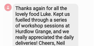 Lovely to receive feedback from our customers! Always a pleasure to work with corporate groups at amazing <a href="/PeakVenues/">Peak Venues</a> accommodation.......
#shoplocal #peakdistrict #fooddelivery