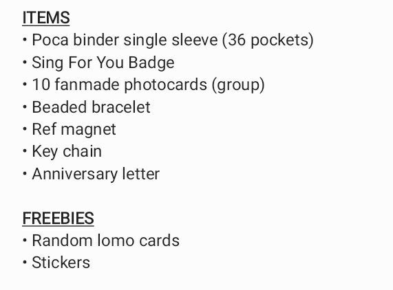 chaniexo_'s tweet photo. EXO's 10th ANNIVERSARY KIT

Possible inclusions below. Price range would be from ₱480 to ₱550 excluding the shipping fee.

Help us retweet please. thank youuuuuu 🤍 https://t.co/34BqlCyyaW