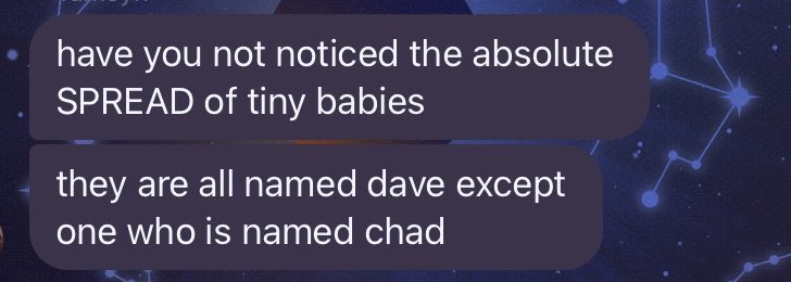 just received the following message from my roommate.  no, I will not be providing any further context.