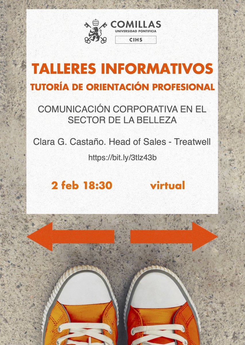🆕 ¿SABÍAS QUE...

el sector de la belleza y la comunicación tienen mucho en común? 🧐

Si no nos creéis, venid a conocer a Clara Castaño, que ella os lo cuenta😏😁.

📆 2 de febrero
⏰ 18:30 CET
🔗 bit.ly/3tlz43b

#TOPCOM