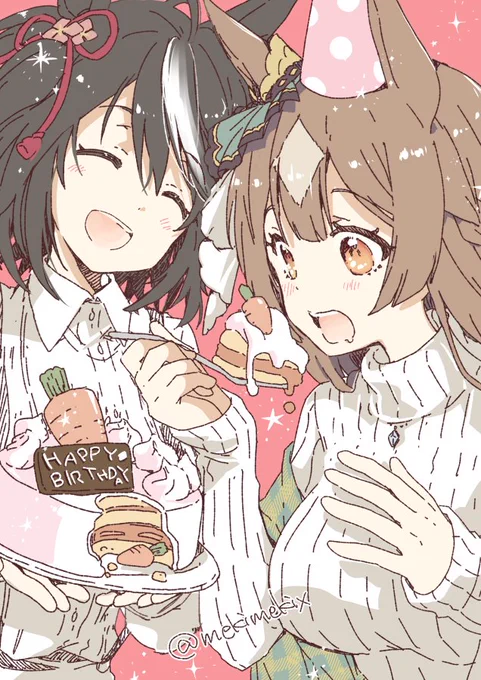 キタサトちゃんにたくさん美味しいもの食べさせ隊😋😋
 #今月描いた絵を晒そう 