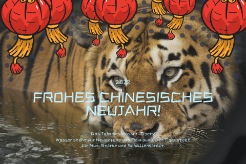Happy new Year!

Am 1. Februar 2022 beginnt das Jahr des Wasser-Tigers. Neuanfang und Schaffenskraft überstrahlen das chinesische Mondjahr. 🧨🧨🧨