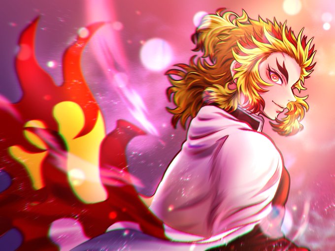 Lilith-ke🔥りりすけさんがTwitterに投稿した煉獄杏寿郎(鬼滅の刃)のイラスト。