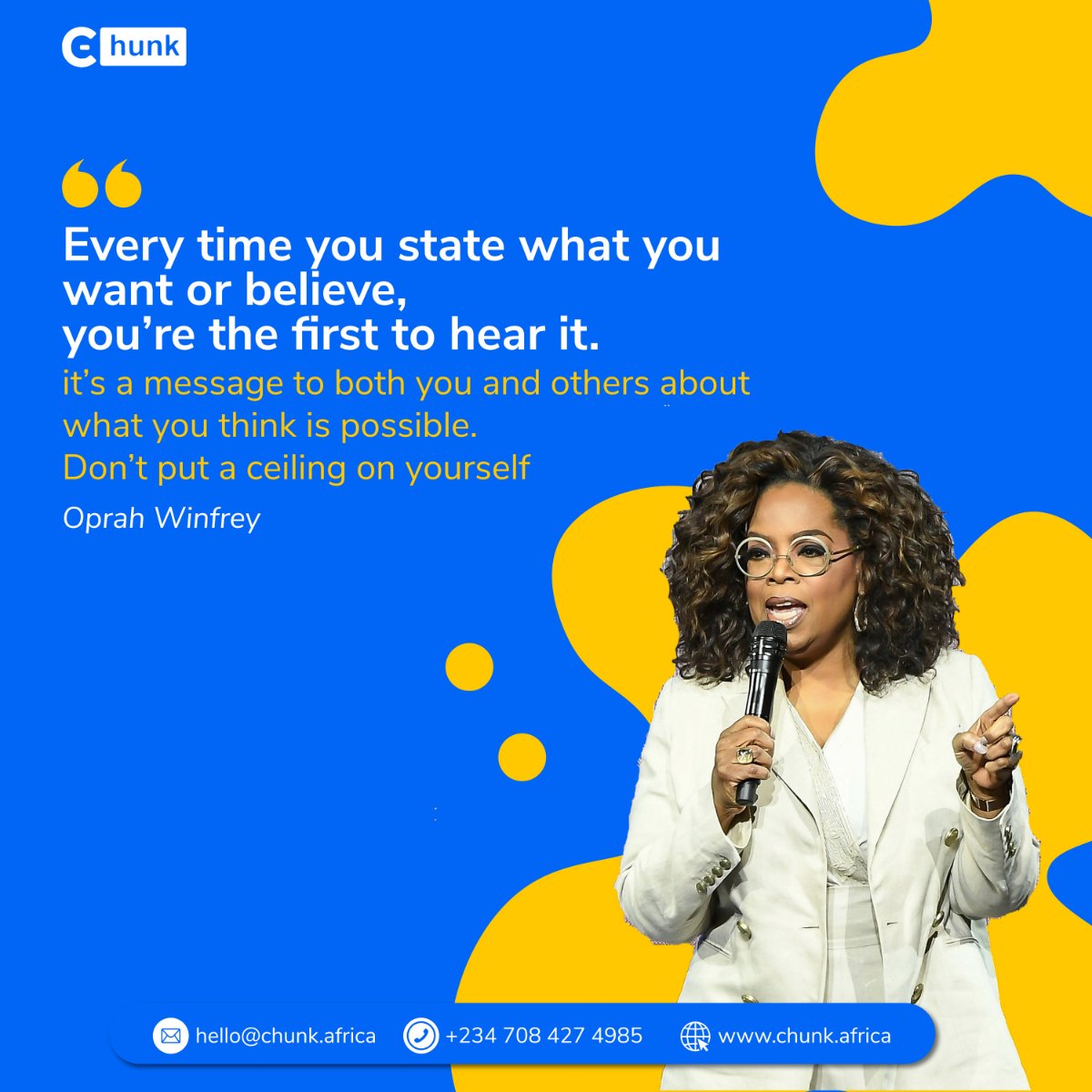 ChunkAfrica's tweet photo. This post is for everyone who is thinking about an idea or indecisive about a business decision.
Oprah is telling you today that your ideas are valid and you should start now. Map out your business plan, and take actionable steps.
#businessquotes
#portable #bookkeepingtool https://t.co/QWpCf3PsuP