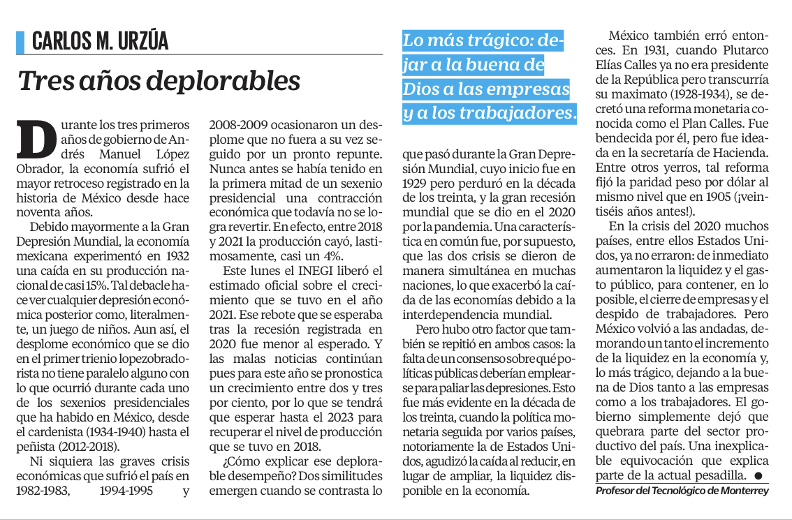 CarlosM_Urzua's tweet photo. Buenos días, comparto mi columna sobre el desempeño desastroso de la economía mexicana
https://t.co/E46l17c4z3 https://t.co/bzGKdisP84
