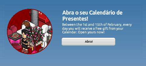 Confirmado: teremos calendário de presentes em fevereiro. - #Habbo

Você já pode conferir alguns dos prêmios na imagem abaixo: