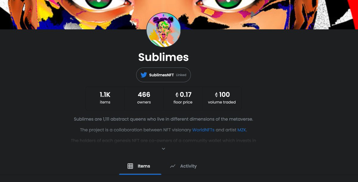 trumblyz's tweet photo. Congrats to @SublimesNFT and the whole team for the first 100 ETH traded.

Been with you guys since the beginning and am here to stay! https://t.co/2IQcVccQtE