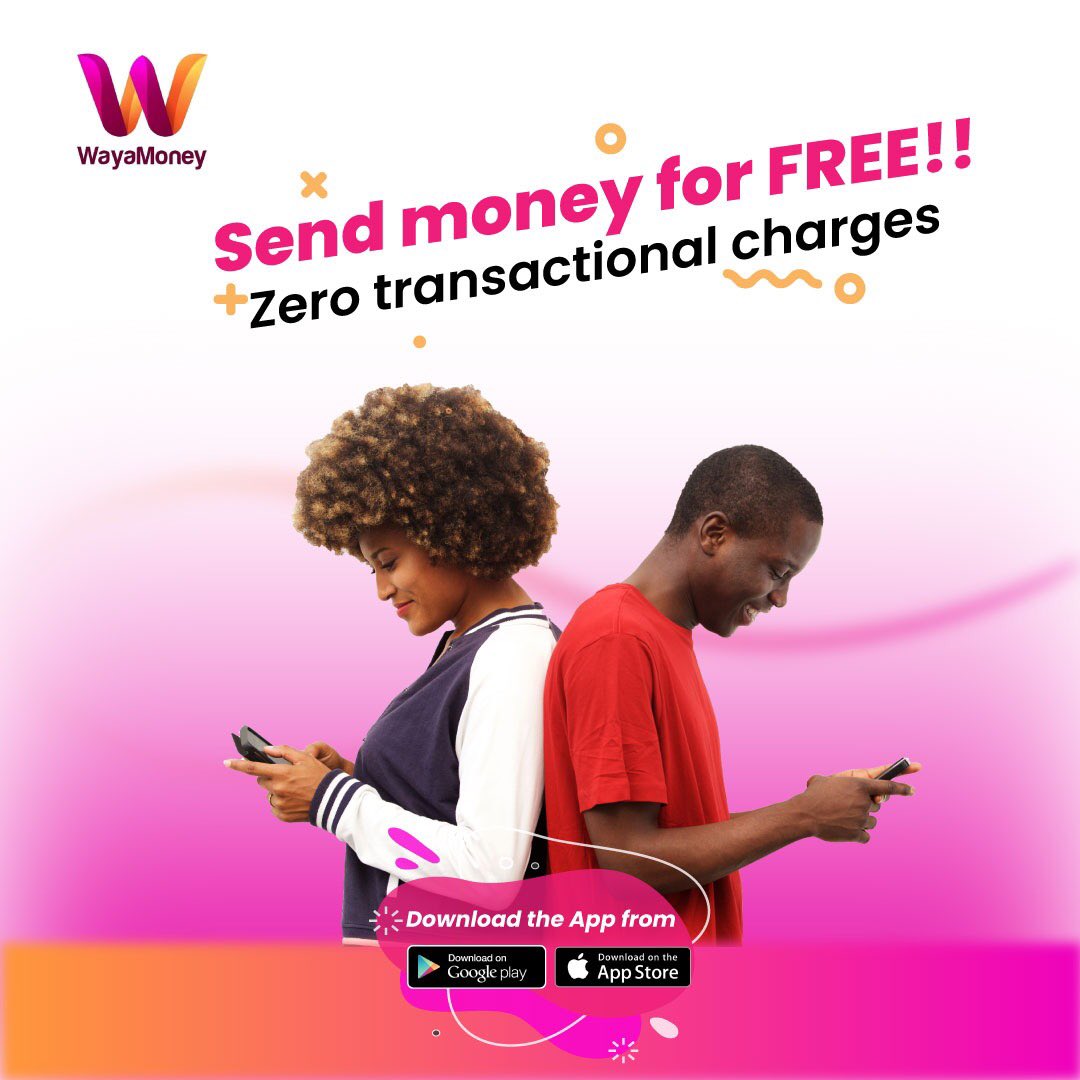 WayaMoney's tweet photo. Download Wayamoney App to start sending money for free to any mobile number.
T&Cs apply.
#WayaMoney #ZeroCharge https://t.co/p1j4FfbZhZ