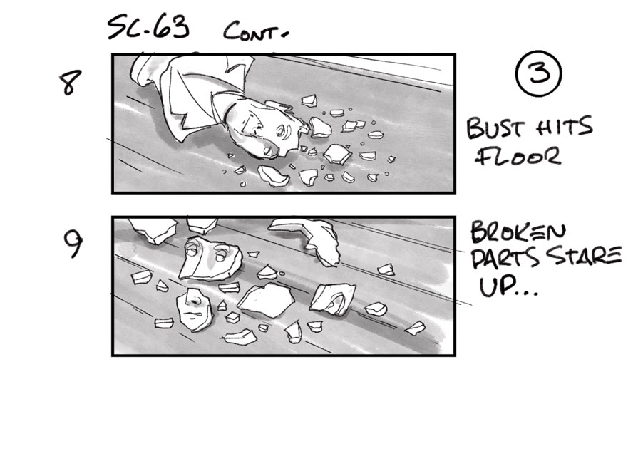 brinatello's tweet photo. A wonderful find of Storyboard Art by #DouglasIngram for @copperfieldfilm. Two scenes featuring #MrMicawber (#PeterCapaldi) are hiding behind a pig carcass and saving his baby as the cot drags from the bailiffs pulling on the hallway rug. #MicawberMonday https://t.co/zPl7qV1CAZ https://t.co/5EPcm9B13P