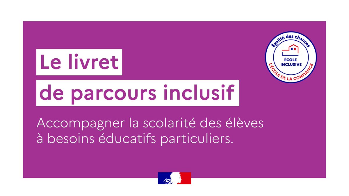 Le livret de parcours inclusif vise à améliorer la prise en charge des élèves à besoins éducatifs particuliers #EBEP

Des guides et fiches métiers accompagnent les directeurs d'école, chefs d'établissement et professeurs pour la prise en main du LPI  ▶ swll.to/f9Ut7A