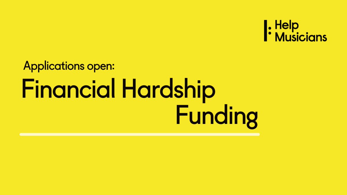 UPDATE: Our Financial Hardship Funding is now open for applications. If you are a UK professional musician on Universal Credit or you’re unable to make ends meet, apply before 14 February 2022 when deadlines close. 

🔗 bit.ly/2veVWFK