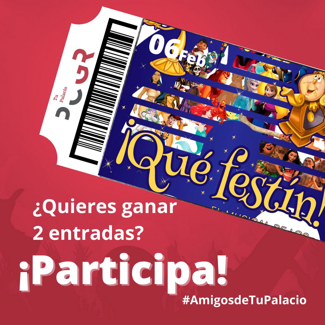 AmigosTuPalacio's tweet photo. 📢 #SORTEO ¡Qué festín! El musical de los musicales.
Un espectáculo para disfrutar en familia.
 𝗣𝗮𝗿𝗮 𝗽𝗮𝗿𝘁𝗶𝗰𝗶𝗽𝗮𝗿
 1️⃣Ser seguidor/a
 2️⃣Me gusta en la publicación
 3️⃣RT con CITA menciona con quién vendrás
👉🏻 https://t.co/GHXp5cg5xj
#AmgisodeTuPalacio #Granada https://t.co/fN2Sy8IO0O
