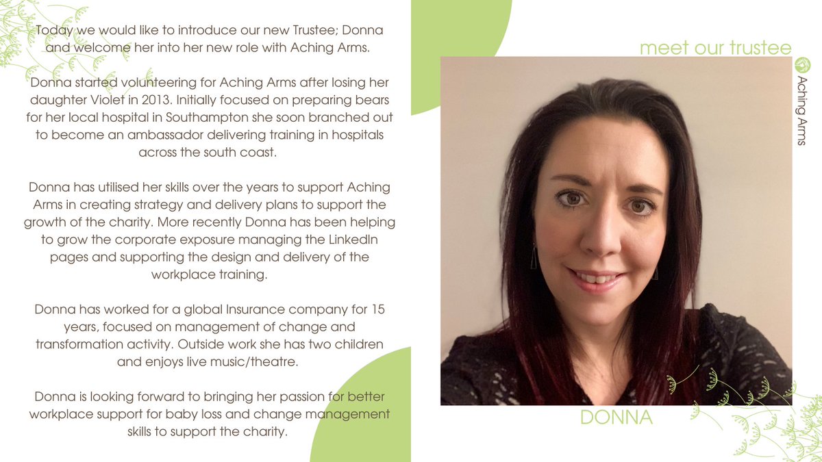 AchingArms's tweet photo. Today we would like to introduce our new Trustee; Donna and welcome her into her new role with Aching Arms. 

#MeetTheTeam #CharityTrustee #AchingArmsUK https://t.co/NUtZjwJJJu