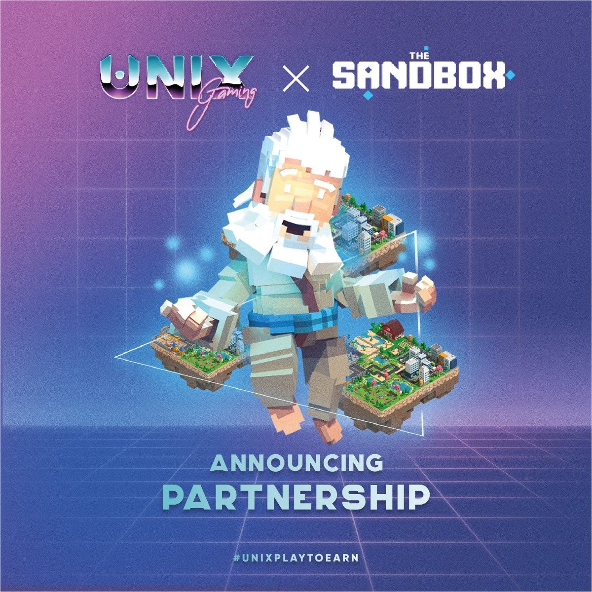 TheSandboxGame's tweet photo. 🤝 @unixplaytoearn x #TheSandbox - Ecosystem builder partnership! 🧱

Unix's gaming studio will be helping develop LAND in The Sandbox. Exciting times ahead! 

#Play2Earn #UGC https://t.co/c5dXcxnZ26