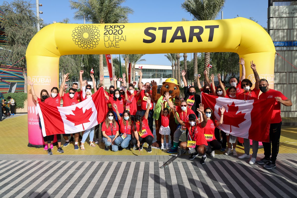 expocitydubai's tweet photo. Well done to everyone who took part in Saturday’s Run the World and thank you to the Canada Pavilion for ensuring a great time was had by all! https://t.co/2pHBQX6Qmv