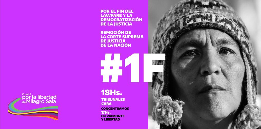 #1F • Por el fin del Lawfare y la Democratización de la Justicia. Remoción de la Corte Suprema de Justicia de la Nación

🗓 Martes 1 de febrero 18h - Tribunales CABA

📍 Concentramos 17h en Viamonte y Libertad