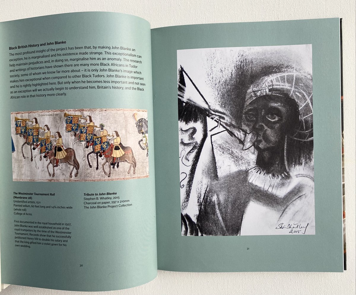 My tribute to John Blanke, 16th century black trumpeter of The Royal Court, published in a great new NPG book 'The Tudors: Passion, Power & Politics'- part of The John Blanke Project. #books #art #JohnBlanke #Tudors  #BlackHistory #WestminsterTournamentRoll