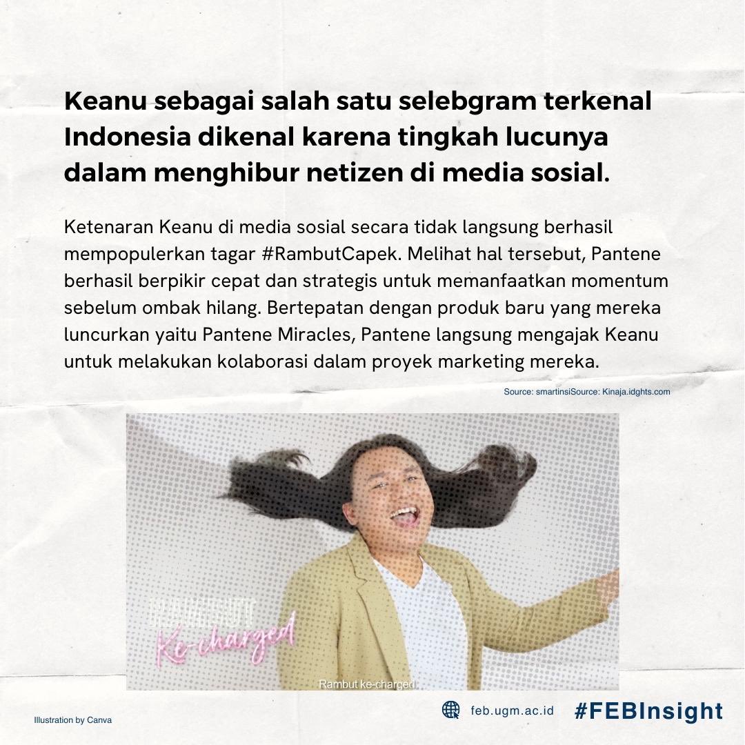 Halo lagi #SobatFEB!✨

Siapa dari #SobatFEB yang tertarik untuk terjun dalam dunia marketing? Pastinya banyak ya👍

Nah, kali ini kita ada konten menarik dari iklan yang lagi viral nih yaitu Iklan Pantene yang berkolaborasi dengan Keanu.