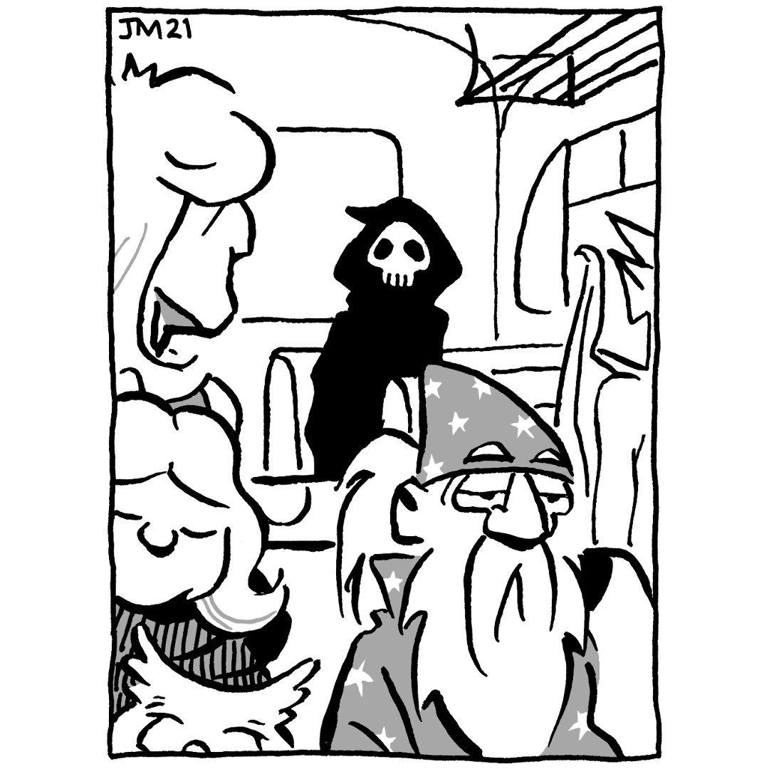 johncomic's tweet photo. new episode of "Not That Magic: Tales of Vernor Magus" (the Wizard of More Or Less) #comics #comicstrip #NotThatMagic #VernorMagus #RussTheBarbarian https://t.co/Q588gcKeda