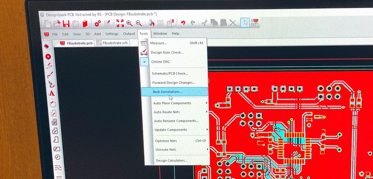 keto_creative's tweet image. ボード上でロケーション名を変えだけど回路図との割り当て変わる！？…やばい…と思ったけど大丈夫だった😌

tool&amp;gt;back annotationでPCB⇄回路図で割り当てを反映させることができるみたい

#DesignSparkPCB
