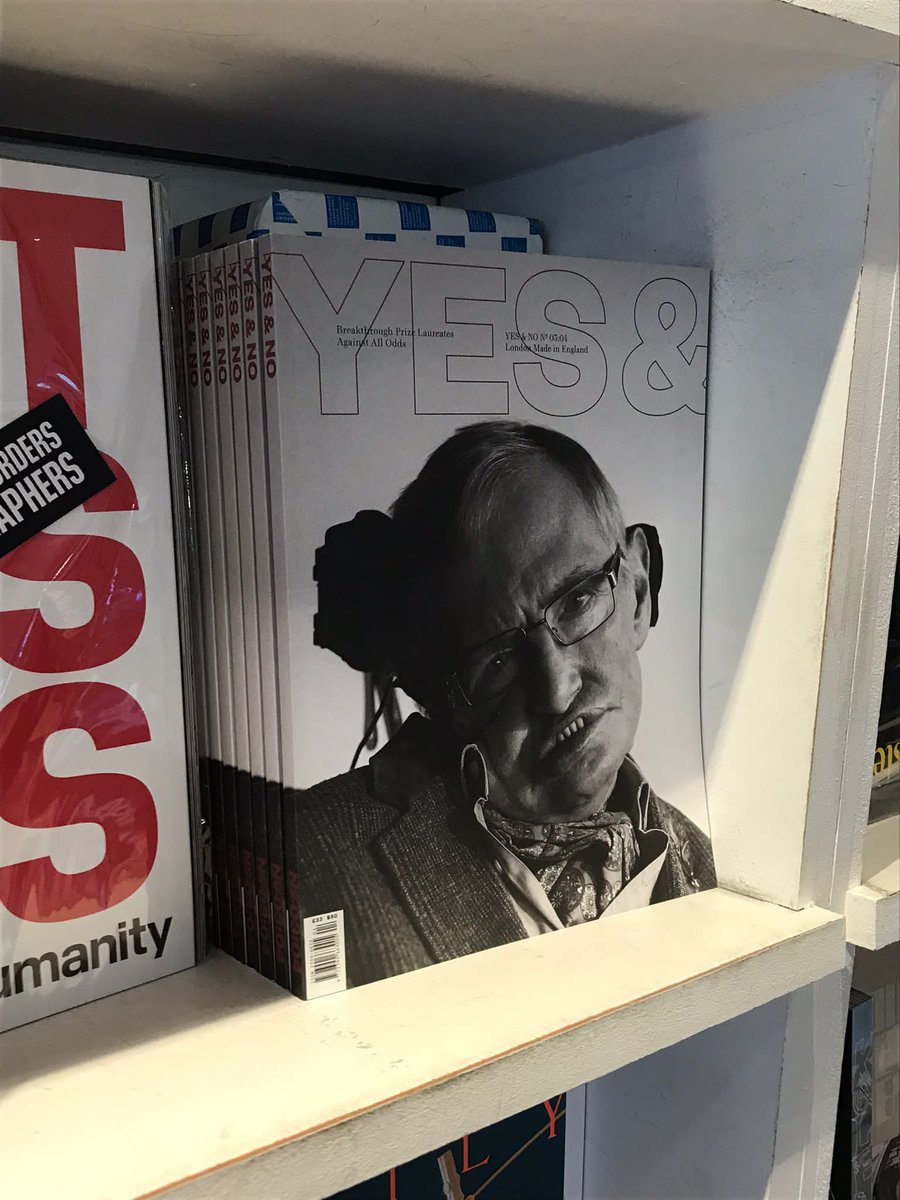 #stephenhawking, the man who changed our perception of the way we understand the Universe, on the cover of the new YES & NO Breakthrough Prize Laureates: Against All Odds Photographed by Brigitte Lacombe Get your copy from Artwords Books, London