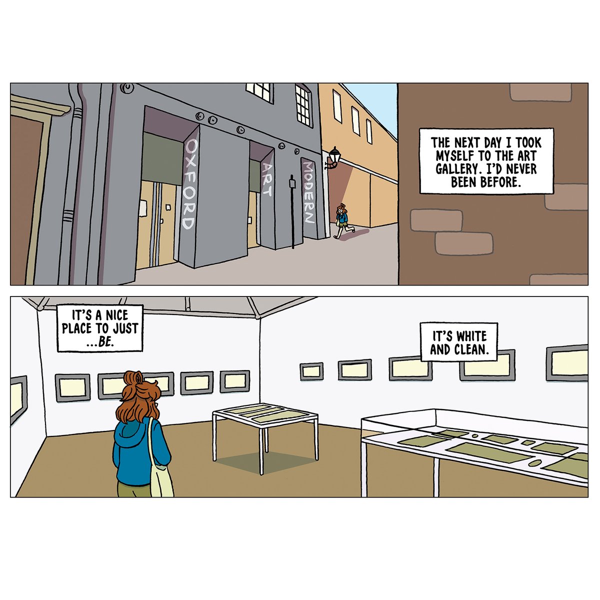 rachael_'s tweet photo. A real place that appears in my upcoming book ISABELLA &amp; BLODWEN is Modern Art Oxford. I really love this place, and it seems Isabella does too :)

Info about this book can be found via the link in my bio ❤️

#comic #graphicnovel #comicprogress #comicpage #modernartoxford https://t.co/EOYBl32x3d