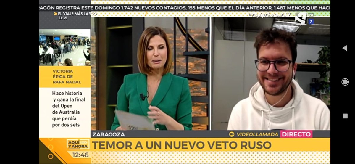 ChemaParaled's tweet photo. Comenzamos la semana con un nuevo directo para @AquiyAhora_ATV. El conflicto de Rusia con los países de la OTAN preocupa al sector primario por el cierre de los mercados de exportación e importación. @Temperotv #TemperoConecta https://t.co/WUBApEivJH