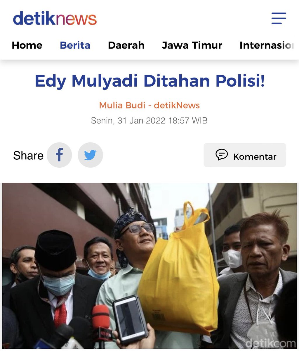 Edy Mulyadi ditetapkan sebagai tersangka ujaran kebencian SARA terkait polemik 'tempat jin buang anak'. Edy Mulyadi telah ditahan.

Terima kasih <a href="/DivHumas_Polri/">Humas Polri</a> 

news.detik.com/berita/d-59227…