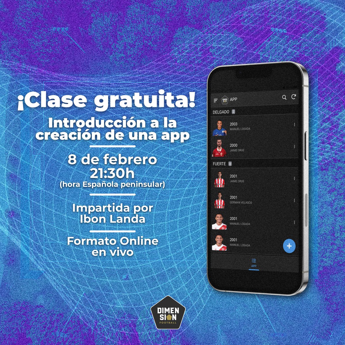 💣𝘾𝙇𝘼𝙎𝙀 𝙂𝙍𝘼𝙏𝙐𝙄𝙏𝘼

⚠️ ¿quieres aprender a dar los primeros pasos en la creación de una app gratuita?

📅 Martes 8 de febrero
⌚️ 21:30 (Hora Española)
👨‍🏫 Ibon Landa

Si quieres venir:

🔁 RT la publicación
❤️ me gusta
✍️ Rellena el formulario: forms.gle/umTfaxbW3JLp2q…