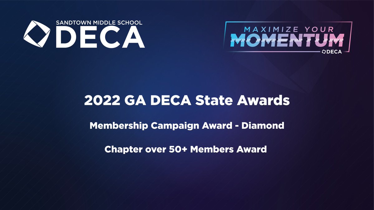 OneWestlakeDECA's tweet photo. Gold is great, but Diamond is better. At the 2022 GA DECA State Competition, we took it one step further and are the only Middle School DECA Chapter in GA to receive the Diamond Membership Campaign Award 💎!   #DECA #GADECA #MaxMomentum @Georgia_DECA @GeorgiaCTAE https://t.co/eFI2pieNcV
