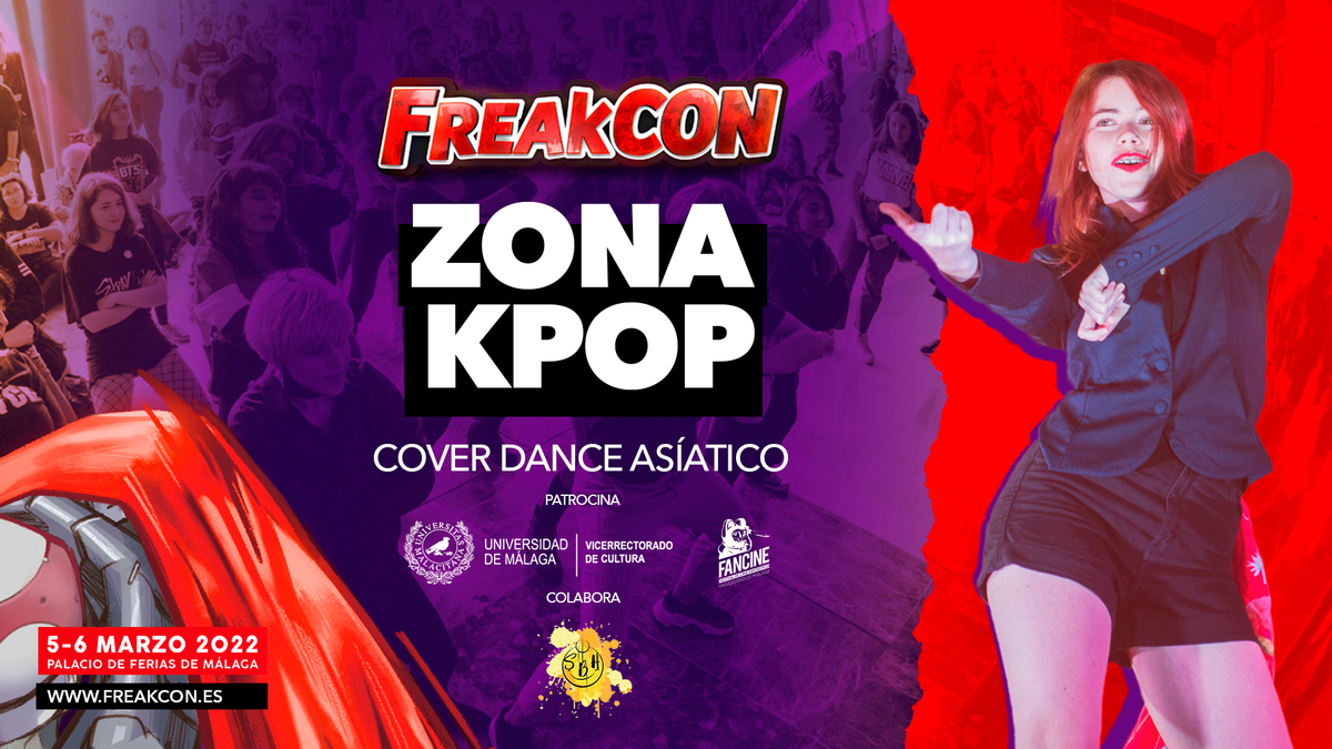 Freakcon_es's tweet photo. "🤸‍♀️🤸‍♀️🤸‍♀️ MV'S, Trivial, Random, Limbo, Just Dance... ¡¡Presentamos la Zona K-Pop de #FreakCon 2022!!

El lugar de ensueño para todo k-poper.

Patrocina:
@InfoUMA | @FancineMalaga

Colabora: 
@SmileandBeHapp2

#VuelveFreakCon
💻 https://t.co/8imybXTGo4 
📍 @Fycma https://t.co/WcbQ1dwKyV