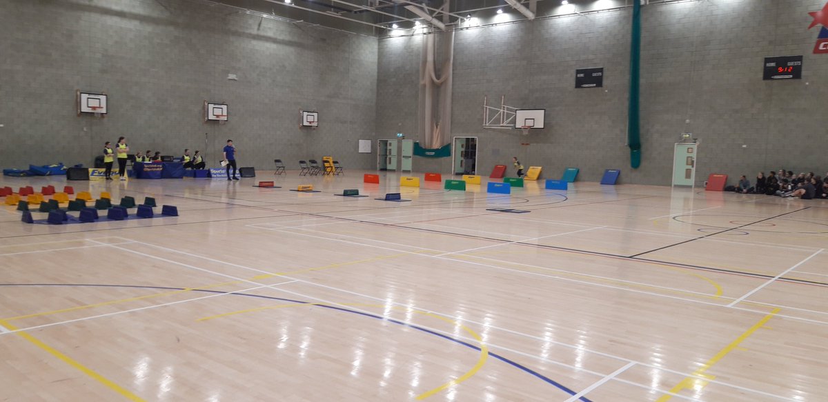Crawley Sportshall up and running Thanks to the brilliant leaders from Oriel and Everyone Active. Winners to be annouced later. #CrawleySchGames <a href="/Oriel_PE/">Oriel PE</a>