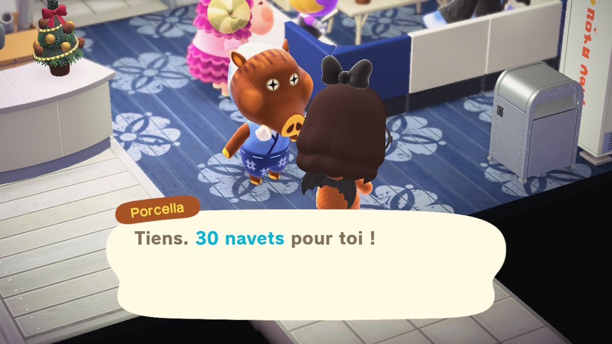 chocapouik's tweet photo. J'ai vu cette astuce sur twitter et j'ai voulu vérifier. C'est donc vrai, Porcella est à l'hôpital le lundi et te donne 30 navets! Fais circuler l'info!
 #AnimalCrossing #ACNH #NintendoSwitch https://t.co/jYMsqWBDZC