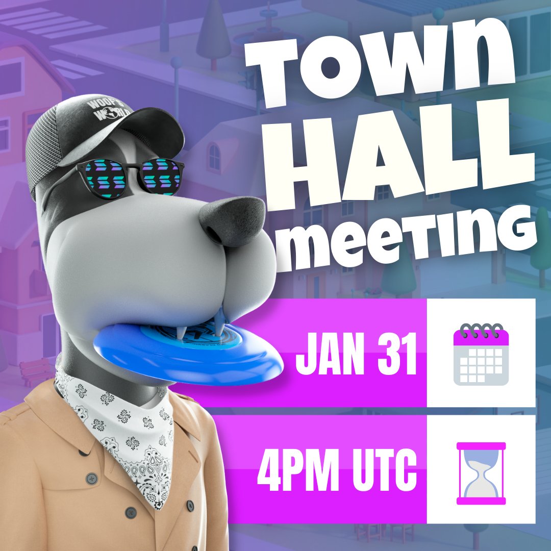 SoulDogsCity's tweet photo. We hope you had a great weekend &amp; are jazzed up for another Soul Dogs City Town Hall Meeting today! ✨

Join the team for project updates, development progress, &amp; an AMA to answer all your burning questions!

Set a reminder 👉🏽 https://t.co/PCCFLab8U3

RUFF RUFF 🐶 https://t.co/Zq5cWIQY3x