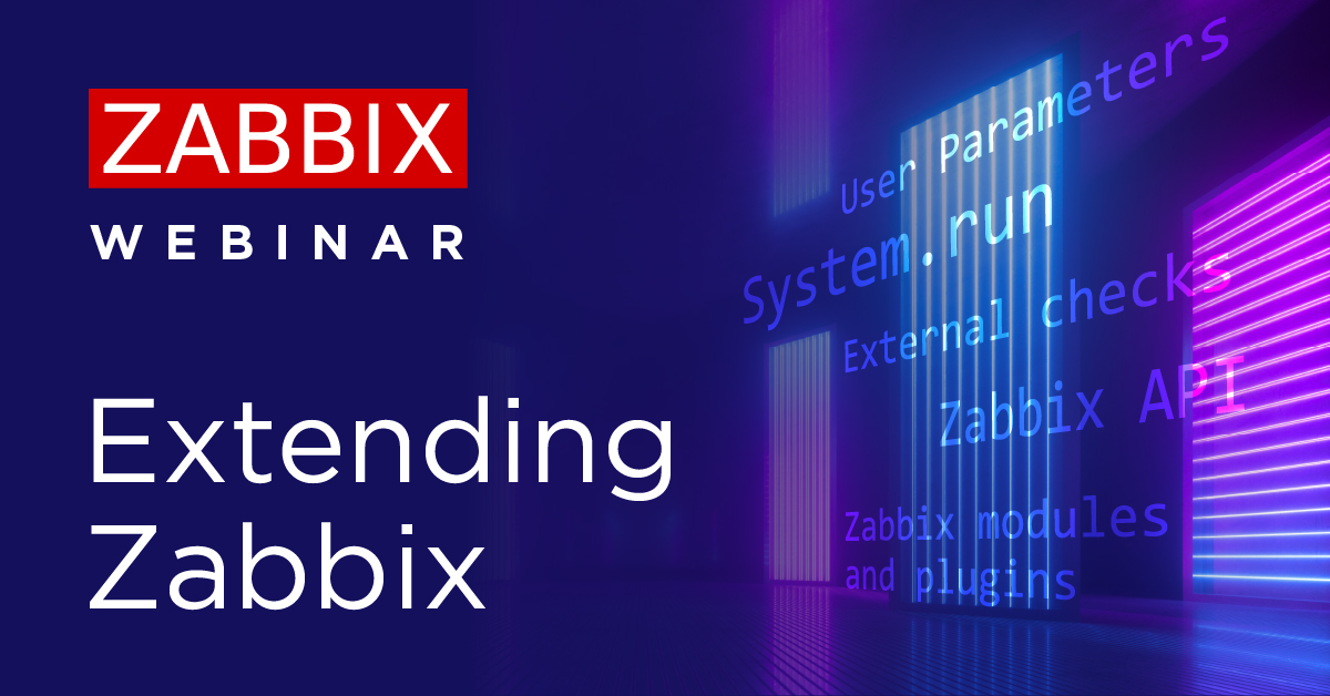 Join our latest webinar and learn how to extend #Zabbix #monitoring capabilities - from User Parameters to Zabbix API and custom Zabbix agent 2 GO plugins! 

📅Check out the updated #ZabbixWebinars schedule and join us for a session in English or Russian:
zabbix.com/webinars