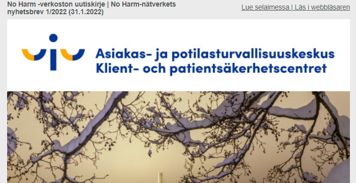 patkeskus's tweet photo. Lue vuoden ensimmäinen NO HARM -verkoston uutiskirje! 
#potilasturvallisuus #asiakasturvallisuus #uutiskirje #NoHarm
https://t.co/2zQV9vmAvs https://t.co/drtasoC2de