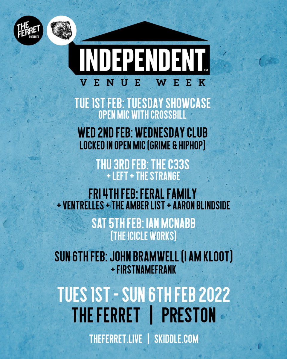 FerretPreston's tweet photo. #IVW at The Ferret 🤘

Have a look at what's on during the week at The Ferret…

👉Tues 1st Feb: Tuesday Showcase (Open Mic with special guests Crossbill)

👉Weds 2nd Feb: Wednesday Club - Locked In Open Mic (Grime &amp; Hiphop)

👉Thurs 3rd Feb: The C33s + Left + The Strange https://t.co/fzEyDLjGP0