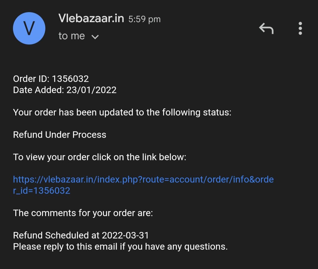 SalarAP's tweet photo. Placed order with @vlebazaar_in on 23/01/2022 & made online payment of ₹7699 for an AMD CPU. Today they are saying they will make refund on 31/3/2022.ie.they will refund only after two months. @DelhiPolice @CPDelhi #vlebazaar https://t.co/DO1YY7xbTr
