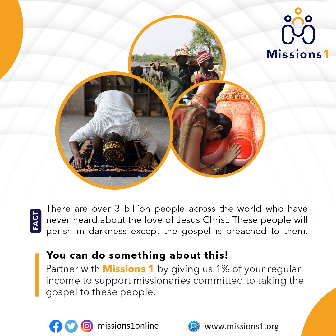 There are over 3 billion people across the world who have never heard about the love of Jesus Christ. These people will perish in darkness except the gospel is preached to them.

You can do something about this!

#AThread 👇