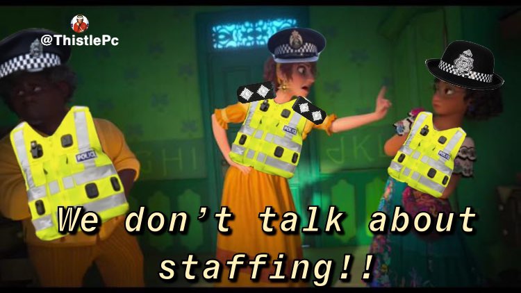 ThistlePc's tweet photo. What about that staffing�
#Police #Policefamily #Ukcophumour #cophumor #PolisBanter #PoliceBanter #policeofficer #banter #Encanto https://t.co/i9LcFxbDJ2