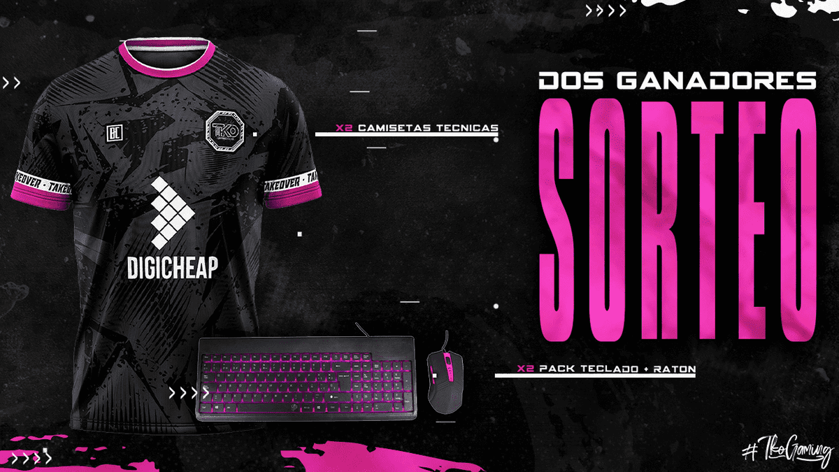 TKO_GamingClub's tweet photo. 🚨#SORTEO ANIVERSARIO TAKEOVER🚨

REQUISITOS PARA PARTICIPAR:

• Seguir a @tko_gamingclub , @digicheap_tech y @BcWears
• Dar RT 🔄 al tweet

Finaliza el 08/02⌛

DOBLE OPORTUNIDAD: Uno de los ganadores será a través de Twitter y el otro ganador a través de Instagram 

Suerte!🍀 https://t.co/zMCXEdF4qn