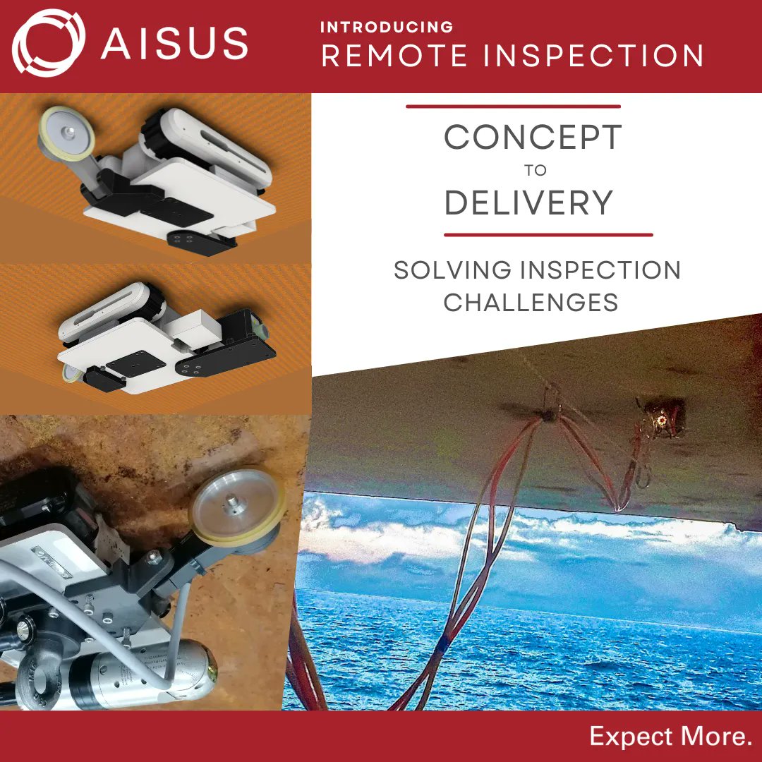 Delivering Robotic Inspection Solutions for clients.
Aisus’ inspection experience, in-house design and manufacturing capabilities are ready to deliver your next inspection challenge. 
Contact us buff.ly/3KAOsPg
#renewables #oilandgas #innovations #robotic #solutions