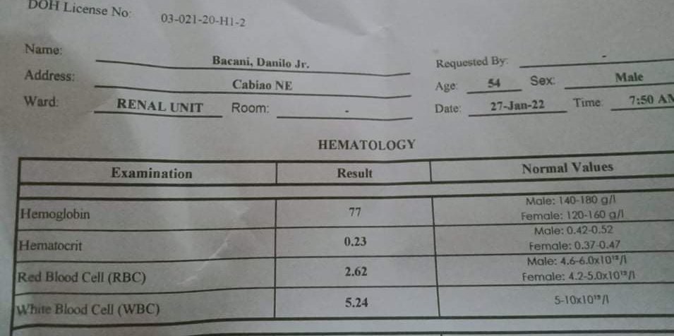 purplebala24's tweet photo. not kycine related
not kdlex related
not manchan related 

hello po again and again im asking for some help po para s aking tatay n may sakit n chronic kidney disease stage 5 at nag dadialysis po 2-3 times per week 
kinakailangan dn po sya salinan ng dugo big help po ito samin https://t.co/VXbSUCvzH8