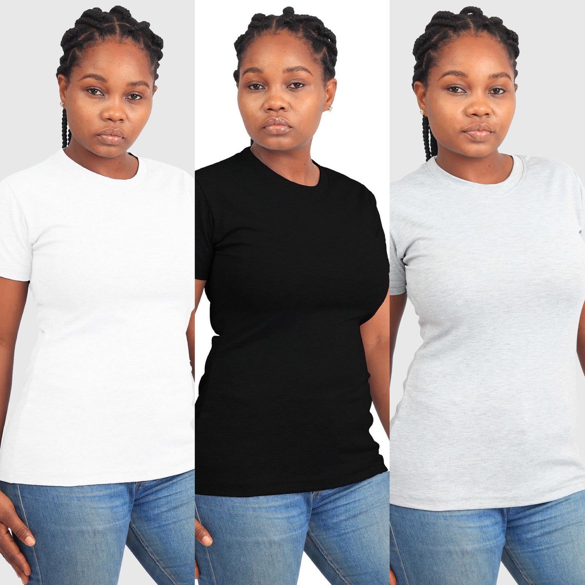 mfsclassic's tweet photo. Plain Teezz

*Female cut styles
*Male box cut styles
*Cotton-Polyester blend
*Colours - Black, White and Grey
*Sizes: S - XXL

Price: N2,500

Pack of 3: N6,500
Pack of 5: N11,000
Pack of 10: N21,500

TO ORDER
send a DM or call/Whastapp 08032093209 https://t.co/0zMl7FQeOX