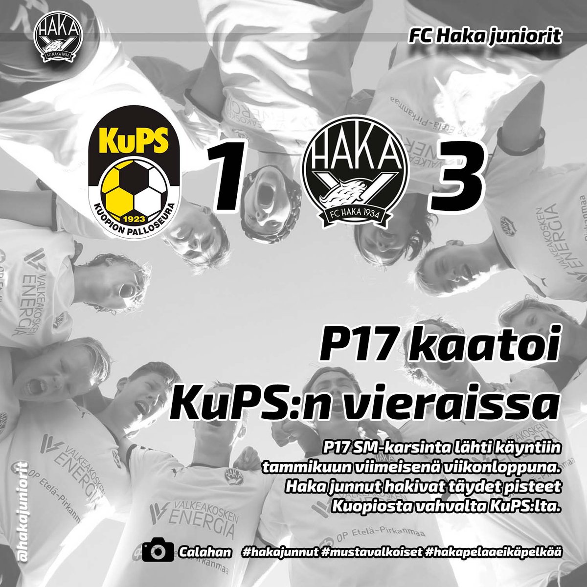 P17 kaatoi KuPS:n kauden avauksessa fchakajuniorit.fi/2022/01/31/p17… #hakapelaaeikäpelkää #hakajunnut ⚽☀️