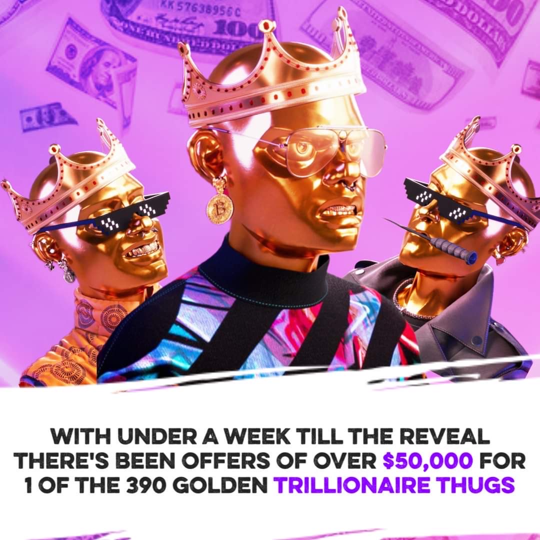 Whos excited for the reveal? Whos HODL gang? #Trillionairethugs #trillionairethugsNFT #TThugsArmy